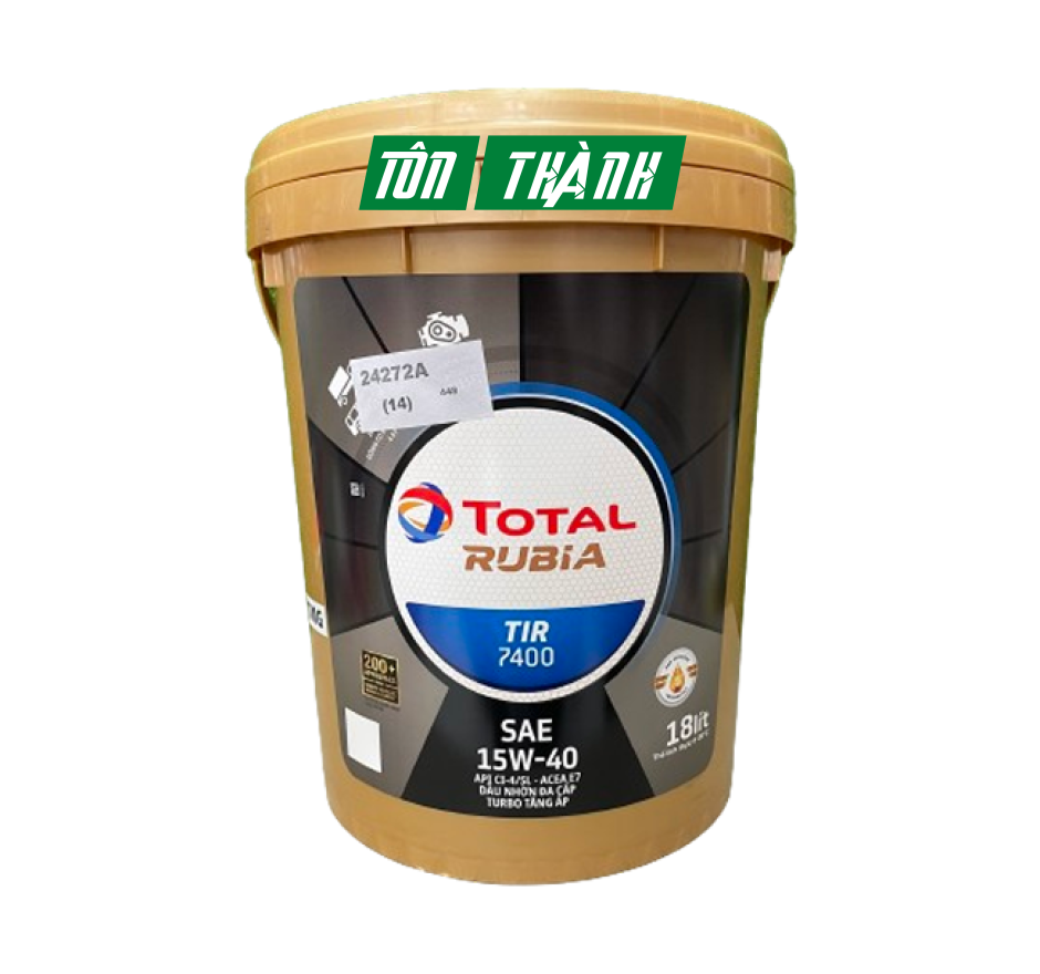 DẦU ĐỘNG CƠ TOTAL RUBIA TIR 7400 15W-40 (18 LÍT)