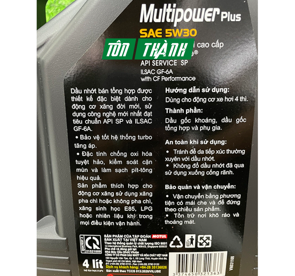 DẦU NHỚT CAO CẤP MOTUL MULTIPOWER PLUS 5W30 (4 LÍT)