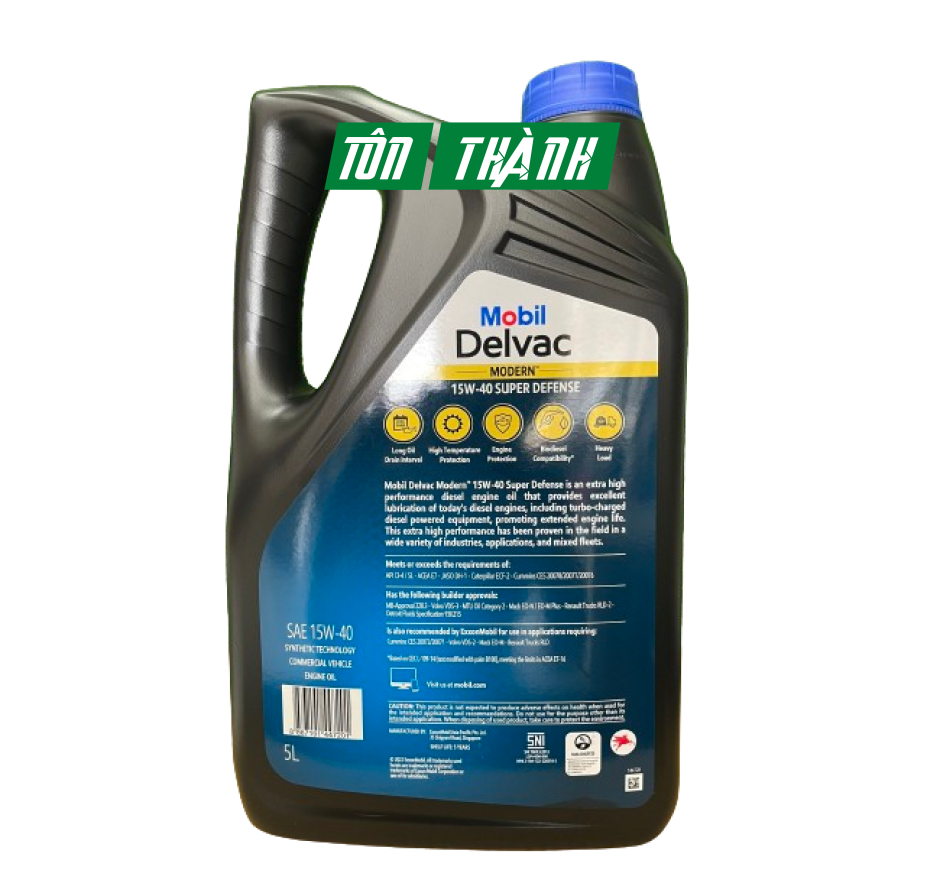 DẦU NHỚT ĐỘNG CƠ DIESEL MOBIL DELVAC 15W-40 (5 LÍT)