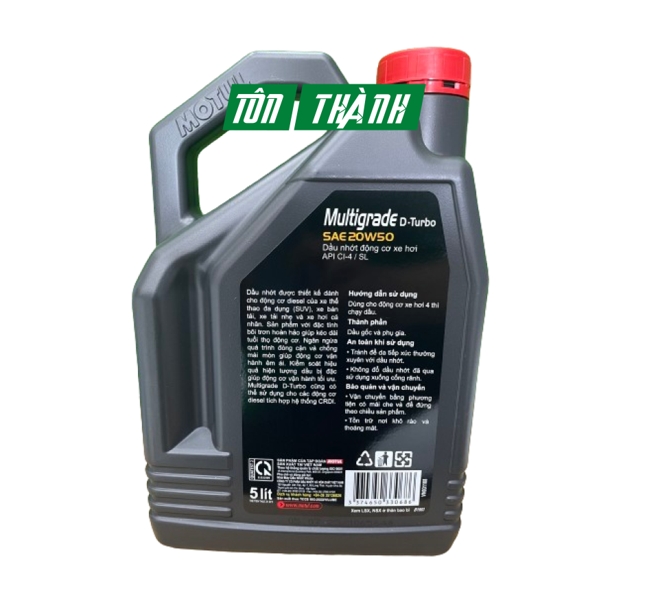 DẦU NHỚT CAO CẤP MOTUL MULTIGRADE D-TURBO 20W50 (5 LÍT)