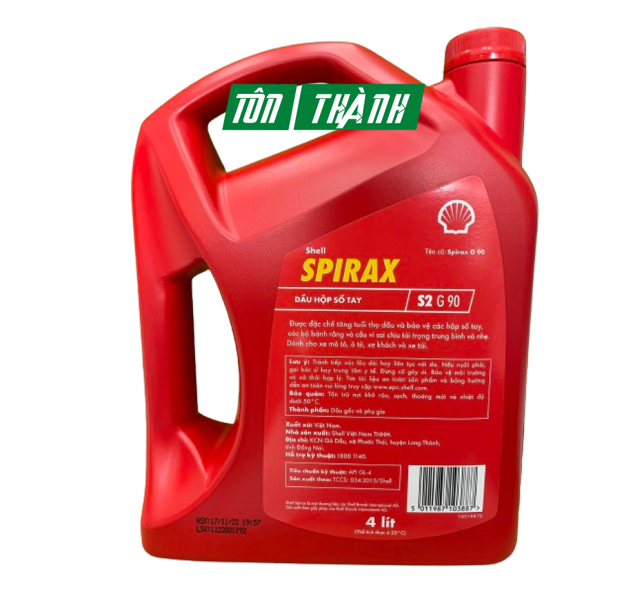 DẦU HỘP SỐ SHELL SPIRAX  S2 G-90 (4 LÍT)