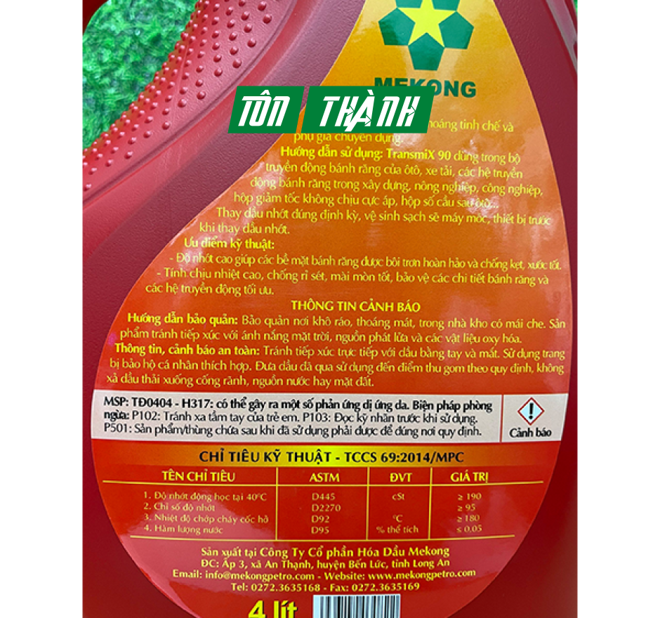 DẦU HỘP SỐ MEKONG TRANSMIX 90 (4 LÍT)