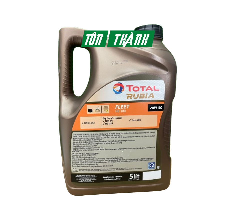DẦU NHỚT ĐỘNG CƠ DIESEL TOTAL RUBIA FLEET HD300 20W50 API CF-4/SJ  (5 LÍT)