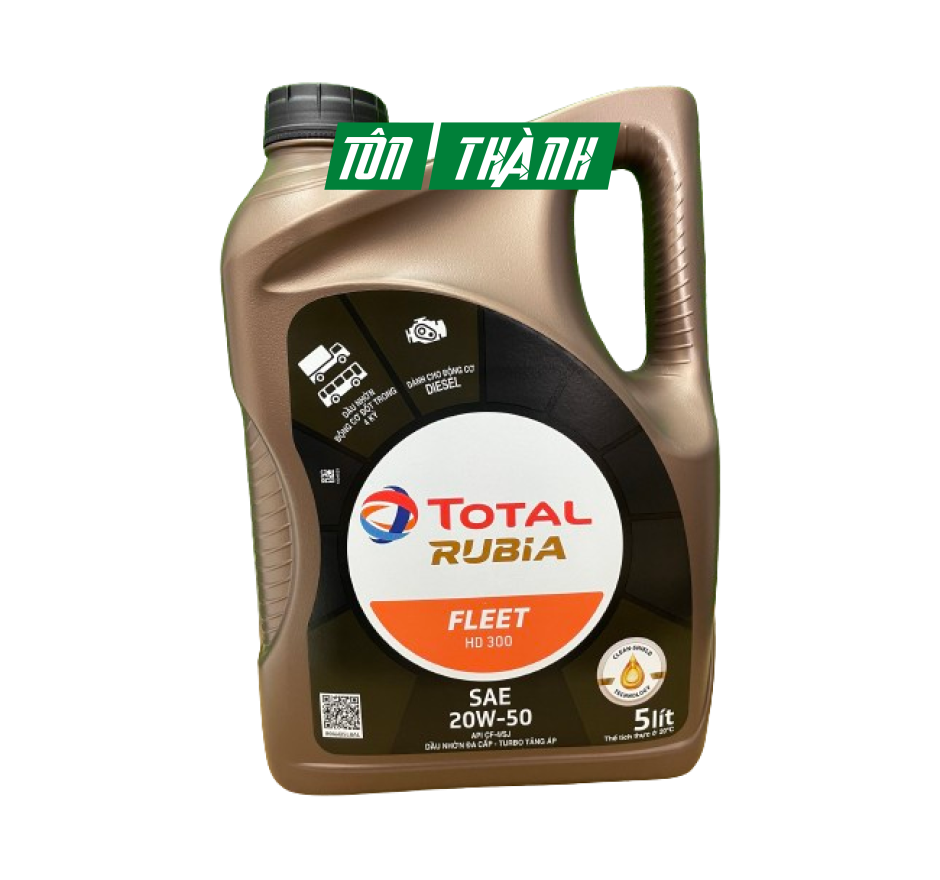 DẦU NHỚT ĐỘNG CƠ DIESEL TOTAL RUBIA FLEET HD300 20W50 API CF-4/SJ  (5 LÍT)