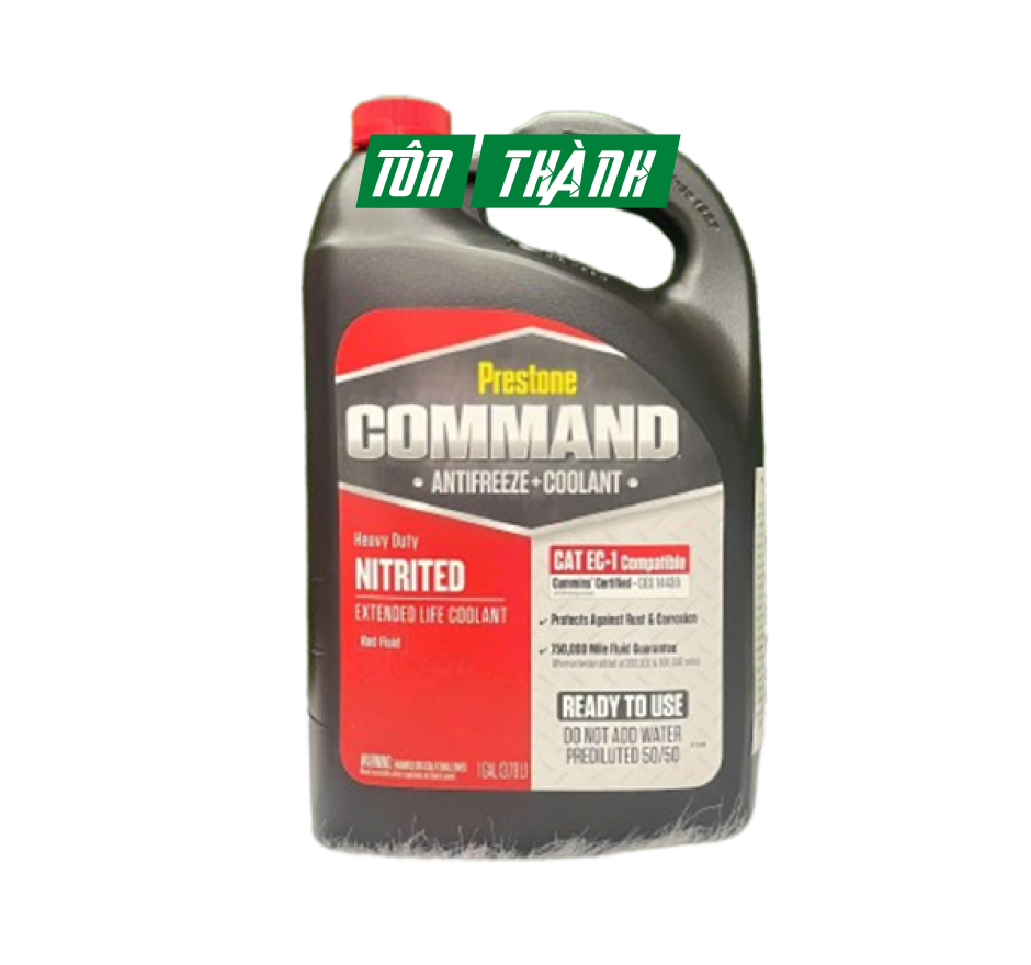 Nước làm mát màu đỏ Prestone Command Coolant 50/50 (3.78 Lít)