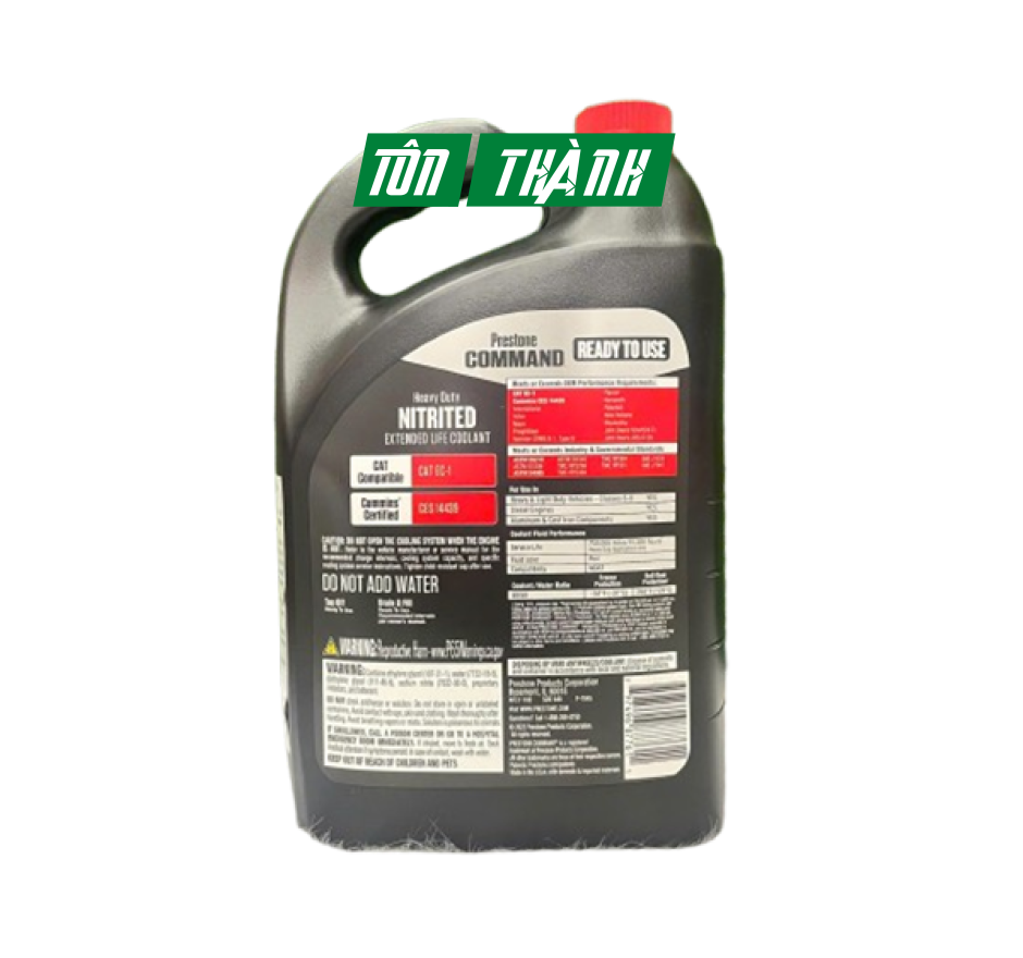 Nước làm mát màu đỏ Prestone Command Coolant 50/50 (3.78 Lít)