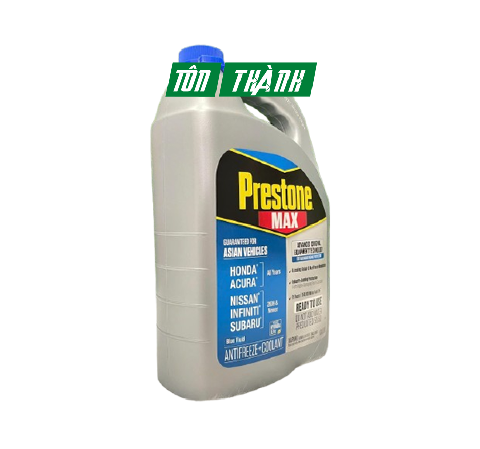 Nước làm mát động cơ Prestone MAX màu xanh dương chuyên dụng cho xe Châu Á (3.78 lít)