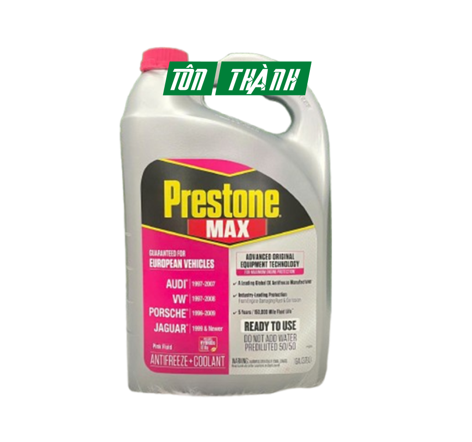 Nước làm mát động cơ Prestone MAX màu hồng chuyên dụng cho xe Châu Âu (3.78 lít)