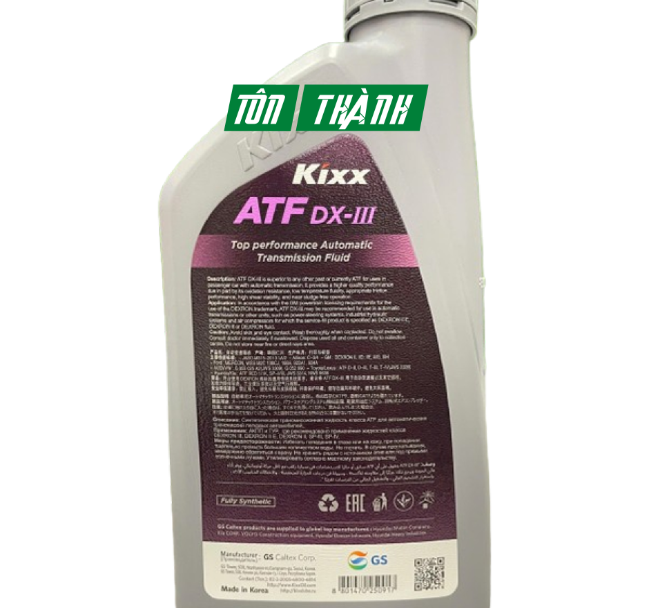 Dầu Hộp Số Tự Động KIXX ATF DX-III (1 Lít)