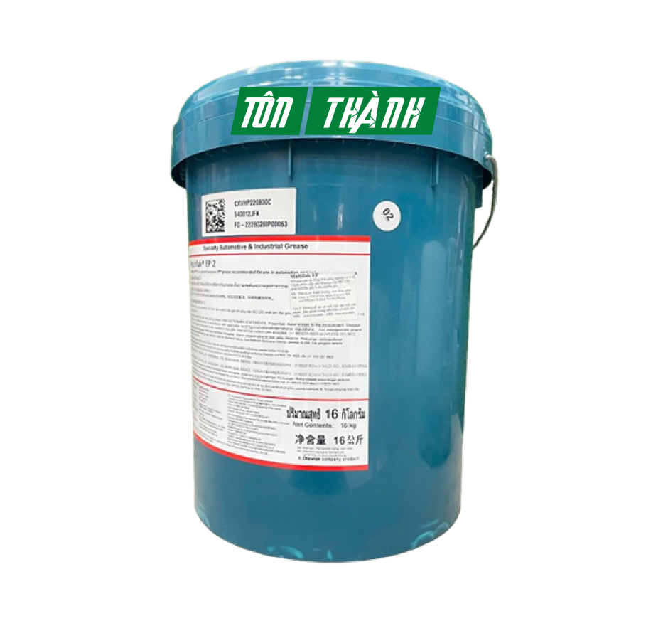 Mỡ bôi trơn Caltex Multifak EP 2- Đa Dụng, Chống Mài Mòn Vượt Trội (16kg)
