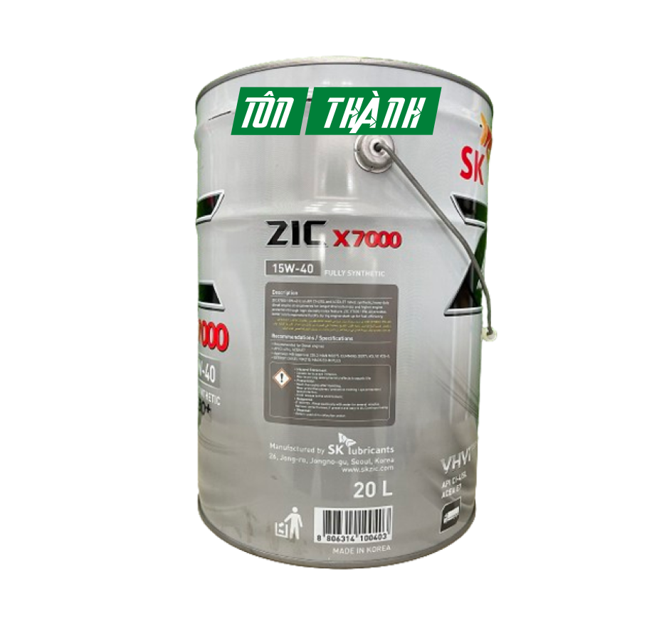 DẦU NHỚT XE TẢI NẶNG SK ZIC X7000 15W40 (20 LÍT)
